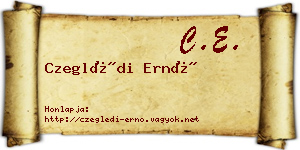 Czeglédi Ernő névjegykártya